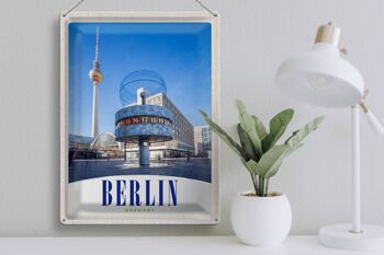 Plaque en tôle voyage 30x40cm Berlin Allemagne Alexanderplatz 3