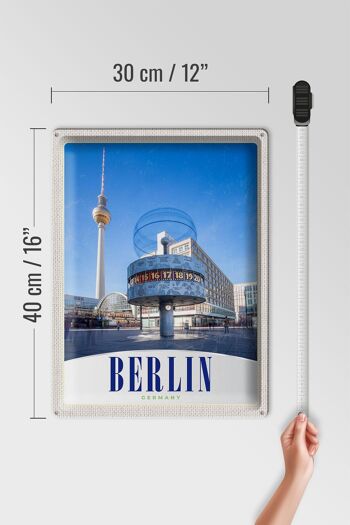 Plaque en tôle voyage 30x40cm Berlin Allemagne Alexanderplatz 4