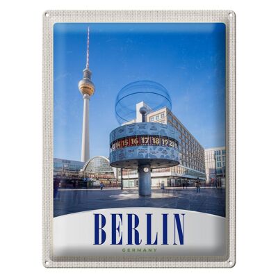 Targa in metallo da viaggio 30x40 cm Berlino Germania Alexanderplatz