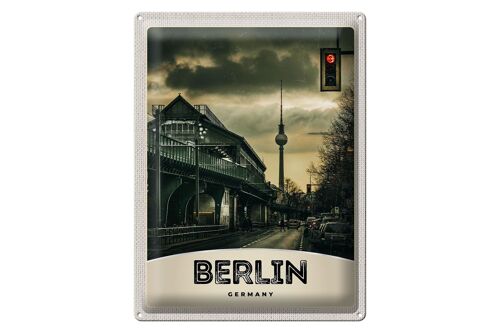 Blechschild Reise 30x40cm Berlin Deutschland Fernsehturm 90er