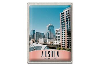 Panneau de voyage en étain, 30x40cm, Austin Texas America, bâtiment de grande hauteur 1