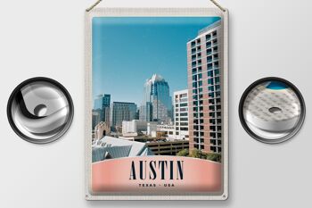 Panneau de voyage en étain, 30x40cm, Austin Texas America, bâtiment de grande hauteur 2