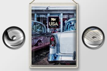 Panneau en étain voyage 30x40cm, voitures Dram argentées Vintage américaines des années 90 2