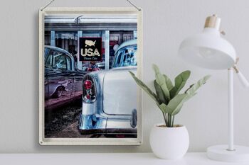 Panneau en étain voyage 30x40cm, voitures Dram argentées Vintage américaines des années 90 3