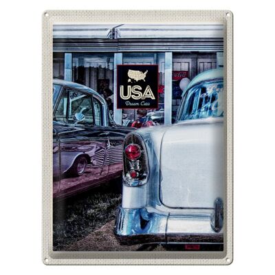 Cartel de chapa Travel 30x40cm America Vintage 90s Silver Dram Cars