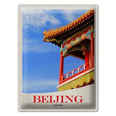 Blechschild Reise 30x40cm Beijing China Haus bunt traditionell