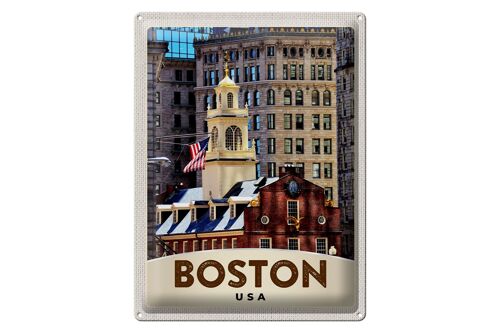 Blechschild Reise 30x40cm Amerika USA Boston Architektur