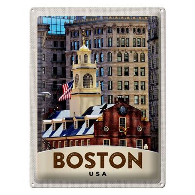 Blechschild Reise 30x40cm Amerika USA Boston Architektur