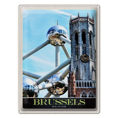 Blechschild Reise 30x40cm Belgien Brüssel Europa Atomium Urlaub