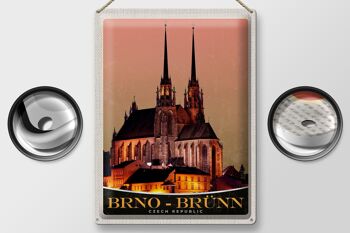 Plaque en tôle voyage 30x40cm Brno-Brünn République tchèque attraction 2