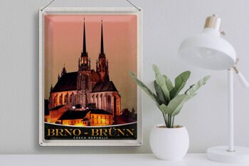 Plaque en tôle voyage 30x40cm Brno-Brünn République tchèque attraction 3