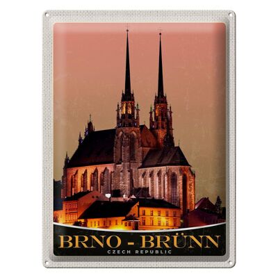 Plaque en tôle voyage 30x40cm Brno-Brünn République tchèque attraction