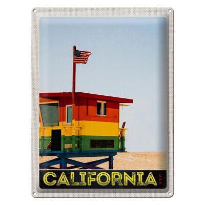 Targa in metallo da viaggio 30x40 cm California America Coast Beach Sea