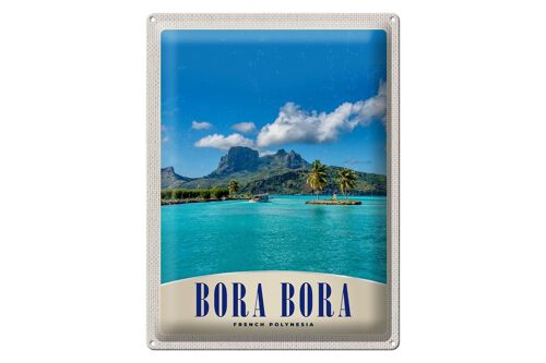 Blechschild Reise 30x40cm Bora Bora Insel Frankreich Polynesien