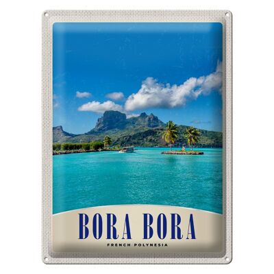 Plaque en tôle Voyage 30x40cm Île de Bora Bora France Polynésie