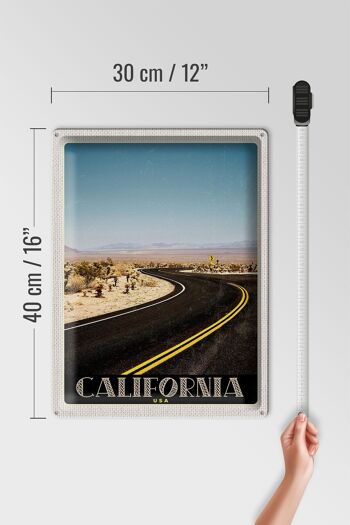 Panneau en étain voyage 30x40cm, californie, amérique, plage, rue, désert 4