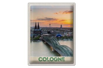 Panneau en étain voyage 30x40cm, pont de la cathédrale de Cologne, allemagne 1