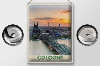 Panneau en étain voyage 30x40cm, pont de la cathédrale de Cologne, allemagne 2