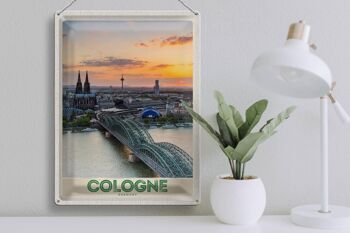 Panneau en étain voyage 30x40cm, pont de la cathédrale de Cologne, allemagne 3