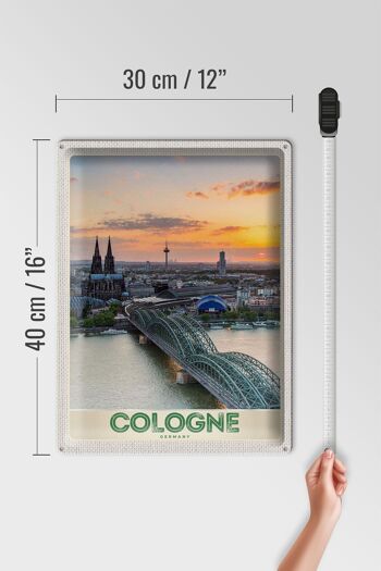 Panneau en étain voyage 30x40cm, pont de la cathédrale de Cologne, allemagne 4