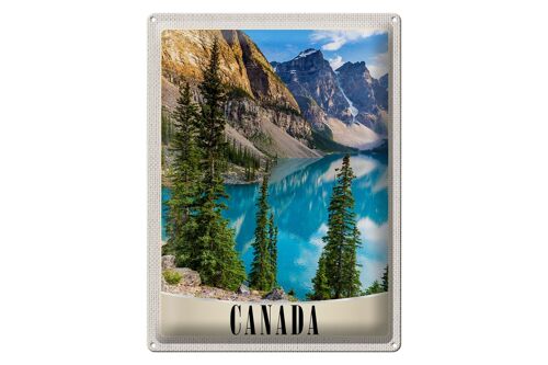 Blechschild Reise 30x40cm Kanada Berge See Natur