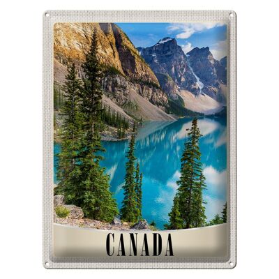 Cartel de chapa Travel 30x40cm Canadá Montañas Lago Naturaleza