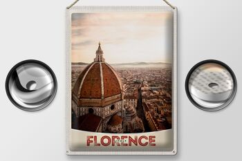 Signe en étain voyage 30x40cm, Florence italie Europe ville église 2