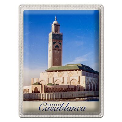 Metal sign travel 30x40cm Casablanca Morocco architecture Africa
