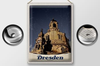 Panneau en étain voyage 30x40cm, dôme de la maison de Dresde 2