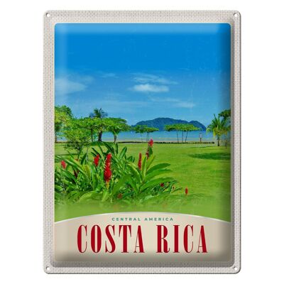 Targa in metallo da viaggio 30x40 cm Costa Rica America Centrale Spiaggia Mare