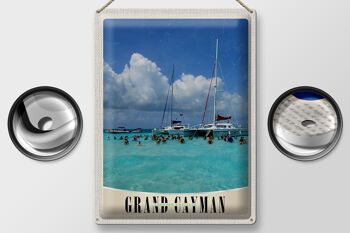 Panneau de voyage en étain, 30x40cm, grand Cayman Island America Yacht 2