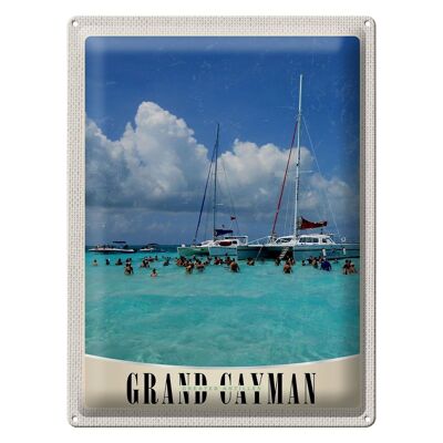 Targa in metallo da viaggio 30x40 cm Grand Cayman Island America Yacht