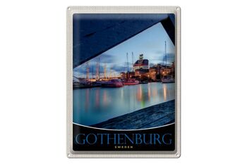 Plaque en tôle voyage 30x40cm Suède Göteborg Europe 1