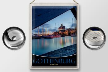 Plaque en tôle voyage 30x40cm Suède Göteborg Europe 2
