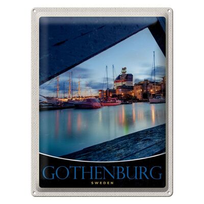 Plaque en tôle voyage 30x40cm Suède Göteborg Europe