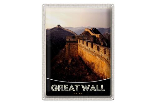 Blechschild Reise 30x40cm China Asien Chinesische Mauer 1222km