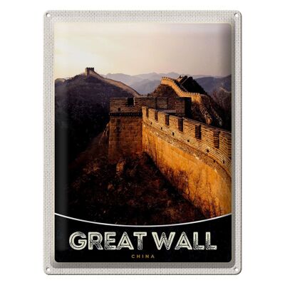 Cartel de chapa de viaje 30x40cm China Asia Gran Muralla China 1222km