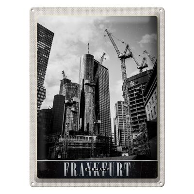 Cartel de chapa de viaje 30x40cm Frankfurt ciudad nuevo edificio vacaciones en gran altura