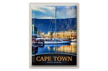 Signe en étain voyage 30x40cm, Cape Town, afrique du sud, yacht, montagnes, mer 1