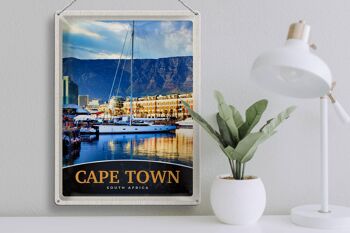 Signe en étain voyage 30x40cm, Cape Town, afrique du sud, yacht, montagnes, mer 3