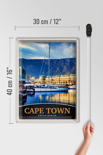 Signe en étain voyage 30x40cm, Cape Town, afrique du sud, yacht, montagnes, mer 4