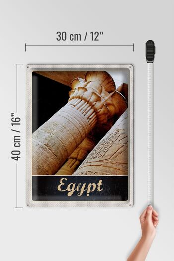 Signe en étain voyage 30x40cm, symboles pyramide d'egypte et d'afrique, vacances 4