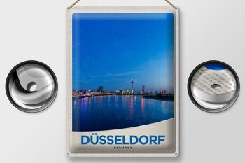 Signe en étain voyage 30x40cm, tour du pont de la ville fluviale de Düsseldorf 2