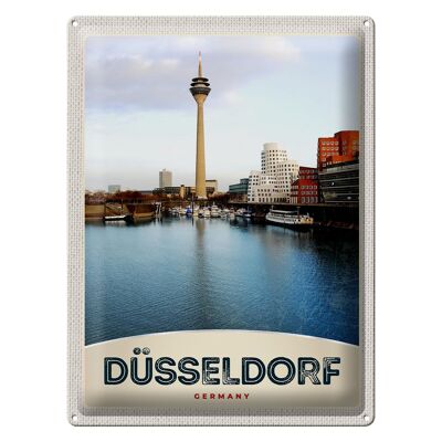 Cartel de chapa Travel 30x40cm Alemania Düsseldorf Torre de TV