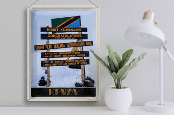 Panneau de voyage en étain, 30x40cm, Kenya, afrique, mont Kilimandjaro, 5895 M 3