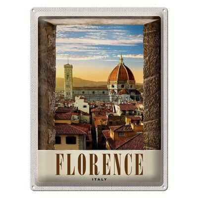 Blechschild Reise 30x40cm Florence Altstadt Kirche Architektur