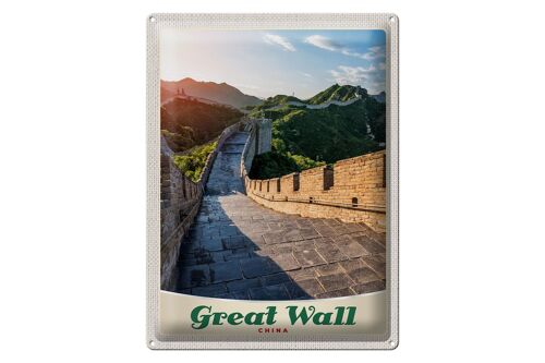 Blechschild Reise 30x40cm China Chinesische Mauer 500 m hoch