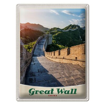 Targa in metallo da viaggio 30x40 cm Cina Grande Muraglia Cinese alta 500 m
