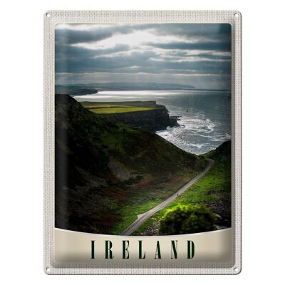 Blechschild Reise 30x40cm Irland Europa Wiese Gebirge Meer Natur