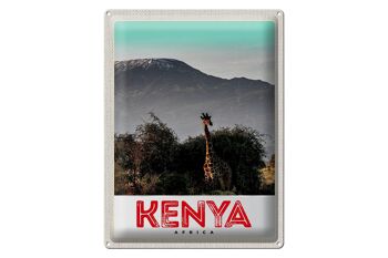 Signe en étain voyage 30x40cm, Kenya, afrique de l'est, girafe, nature sauvage 1